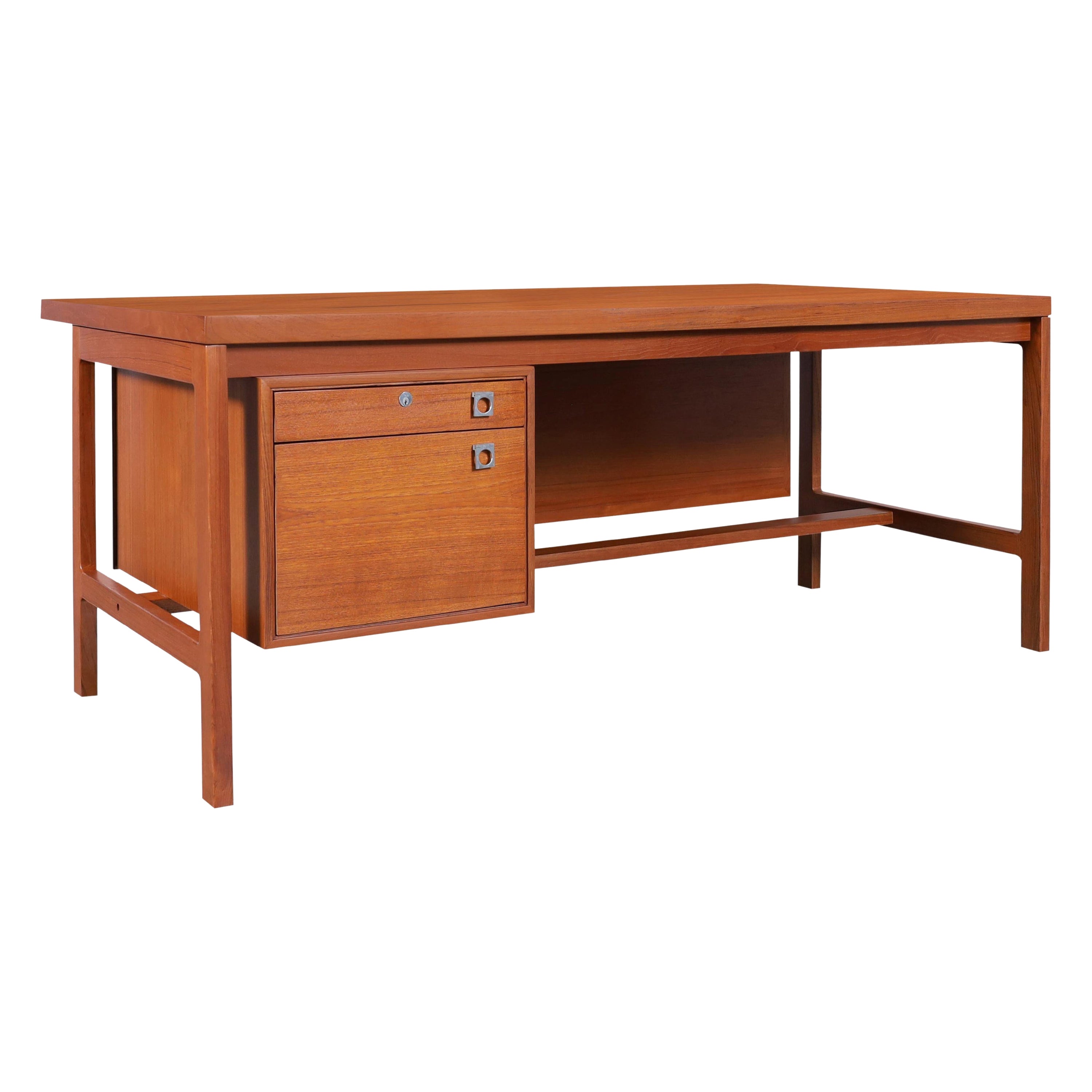 Danish Modern Executive Teak Desk by Arne Vodder for H.P. Hansen