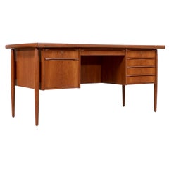 Danish Modern Executive Teak Desk with Bookcase