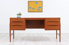 Danish Modern Executive Teak Desk with Bookshelf by Christian Møller