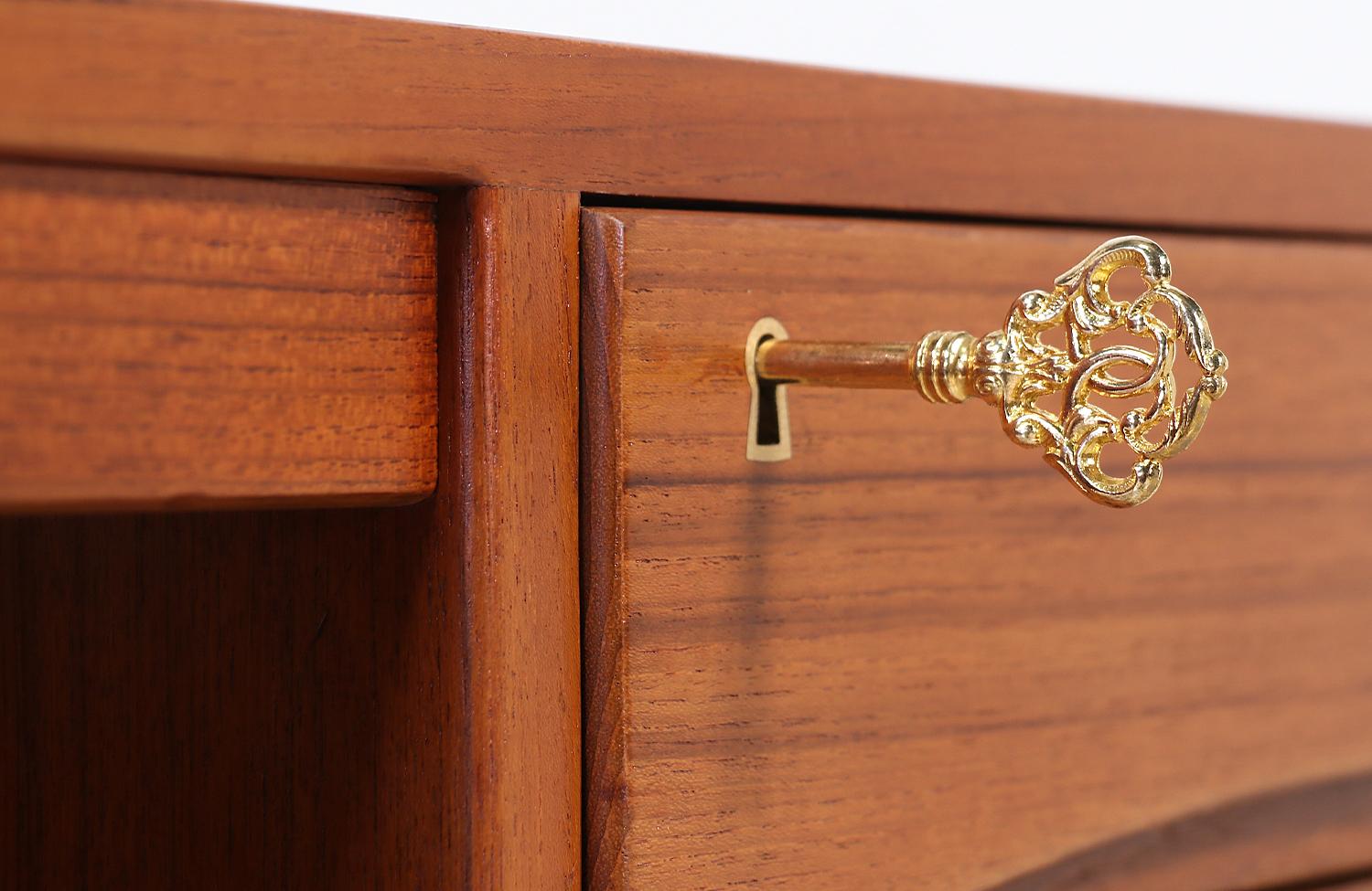 Wood Danish Modern Executive Teak Desk with Bookshelf by Christian Møller