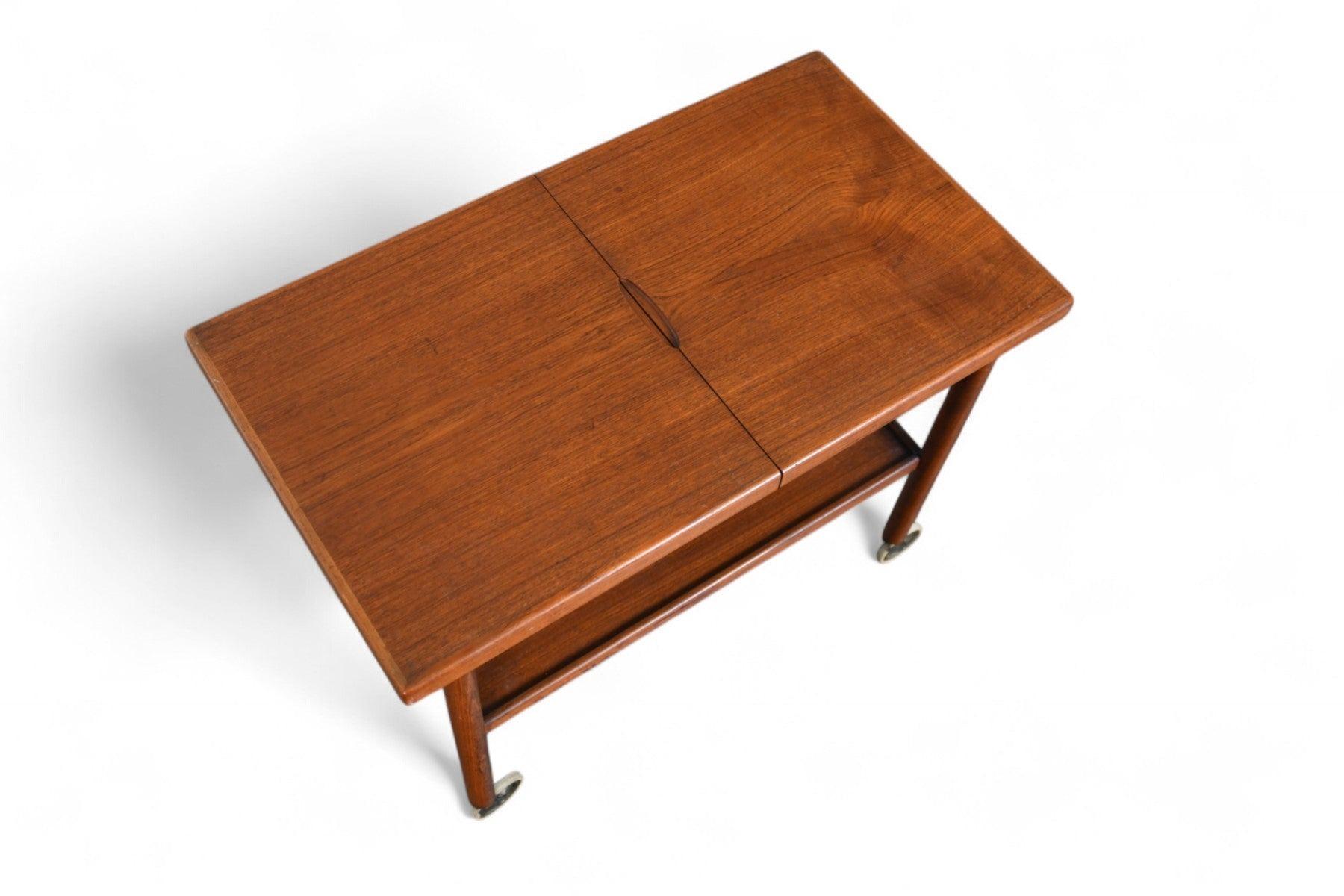Dänischer moderner erweiterbarer Barwagen aus Teakholz (Moderne der Mitte des Jahrhunderts) im Angebot