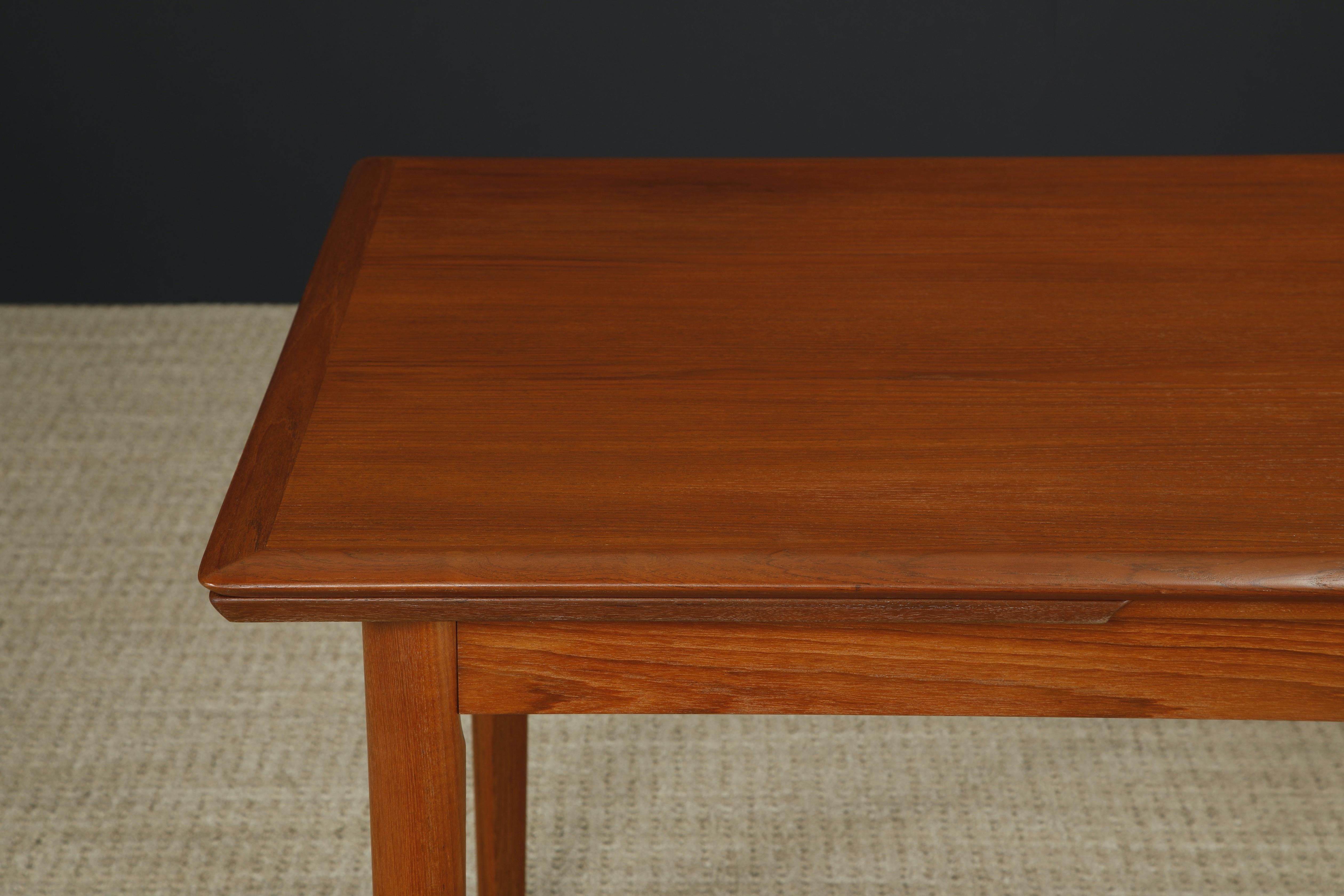 Danish Modern Expandable Teak Dining Table, c 1960s, Refinished For Sale 5