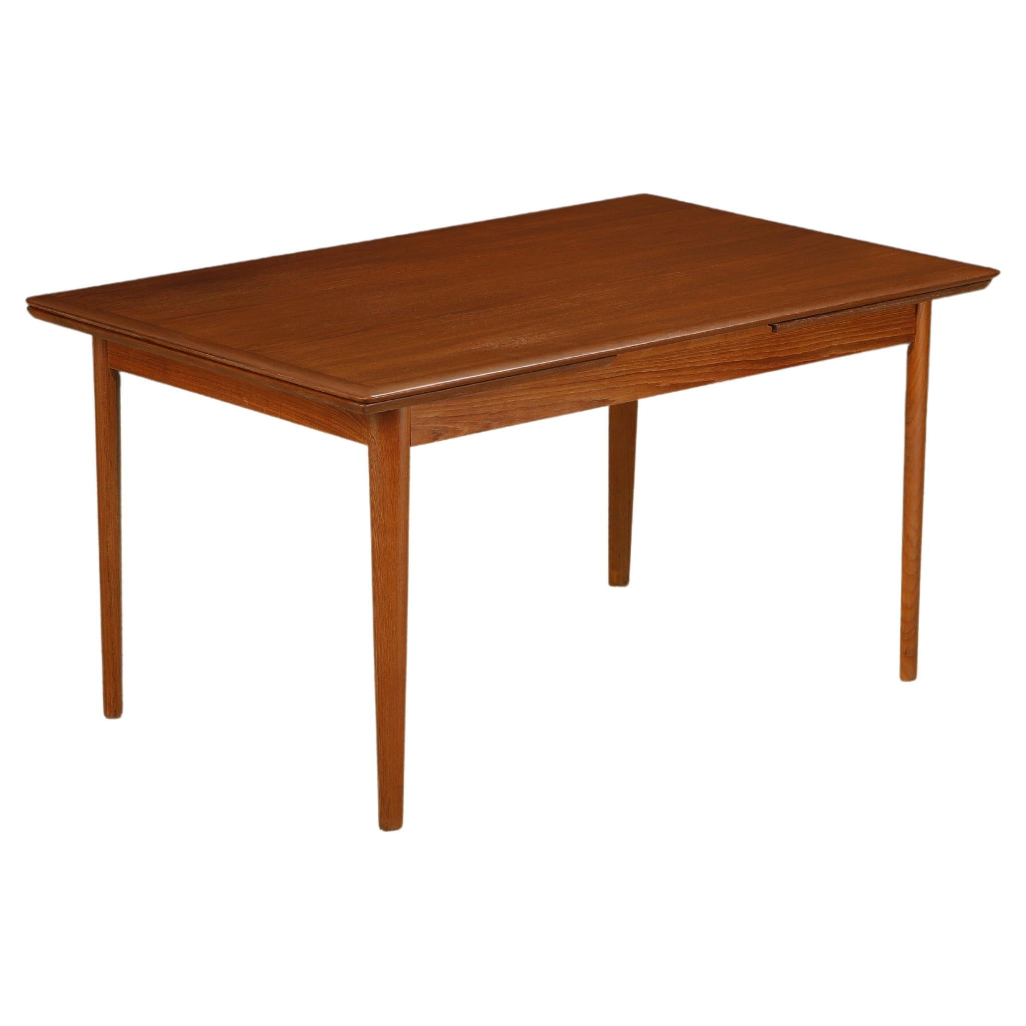 Danish Modern Expandable Teak Dining Table, c 1960s, Refinished For Sale