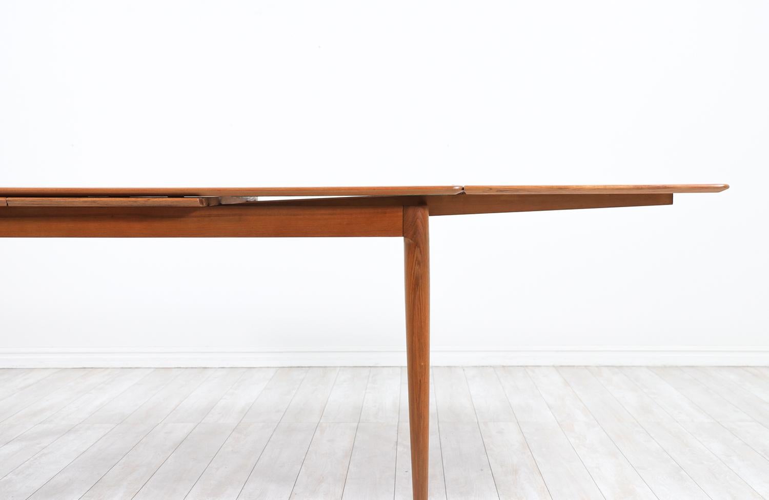 Danish Modern Expanding Draw-Leaf Teak Dining Table by Skovmand & Andersen 3