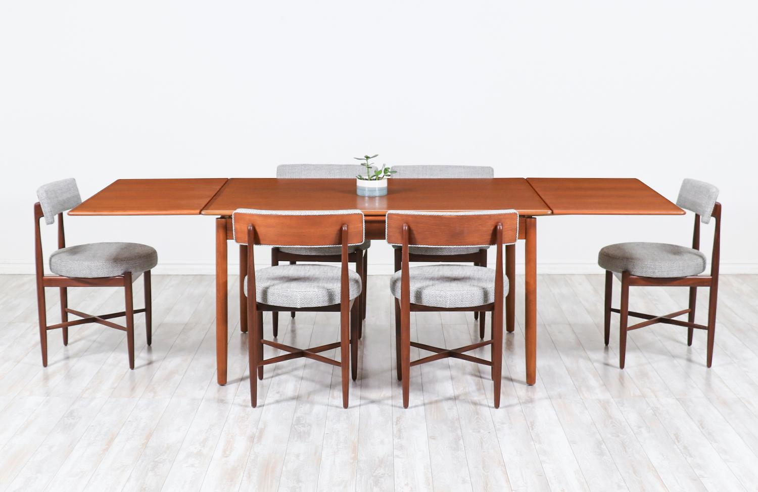 Mid-20th Century Danish Modern Expanding Draw-Leaf Teak Dining Table