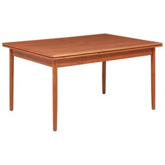 Danish Modern Expanding Draw-Leaf Teak Dining Table