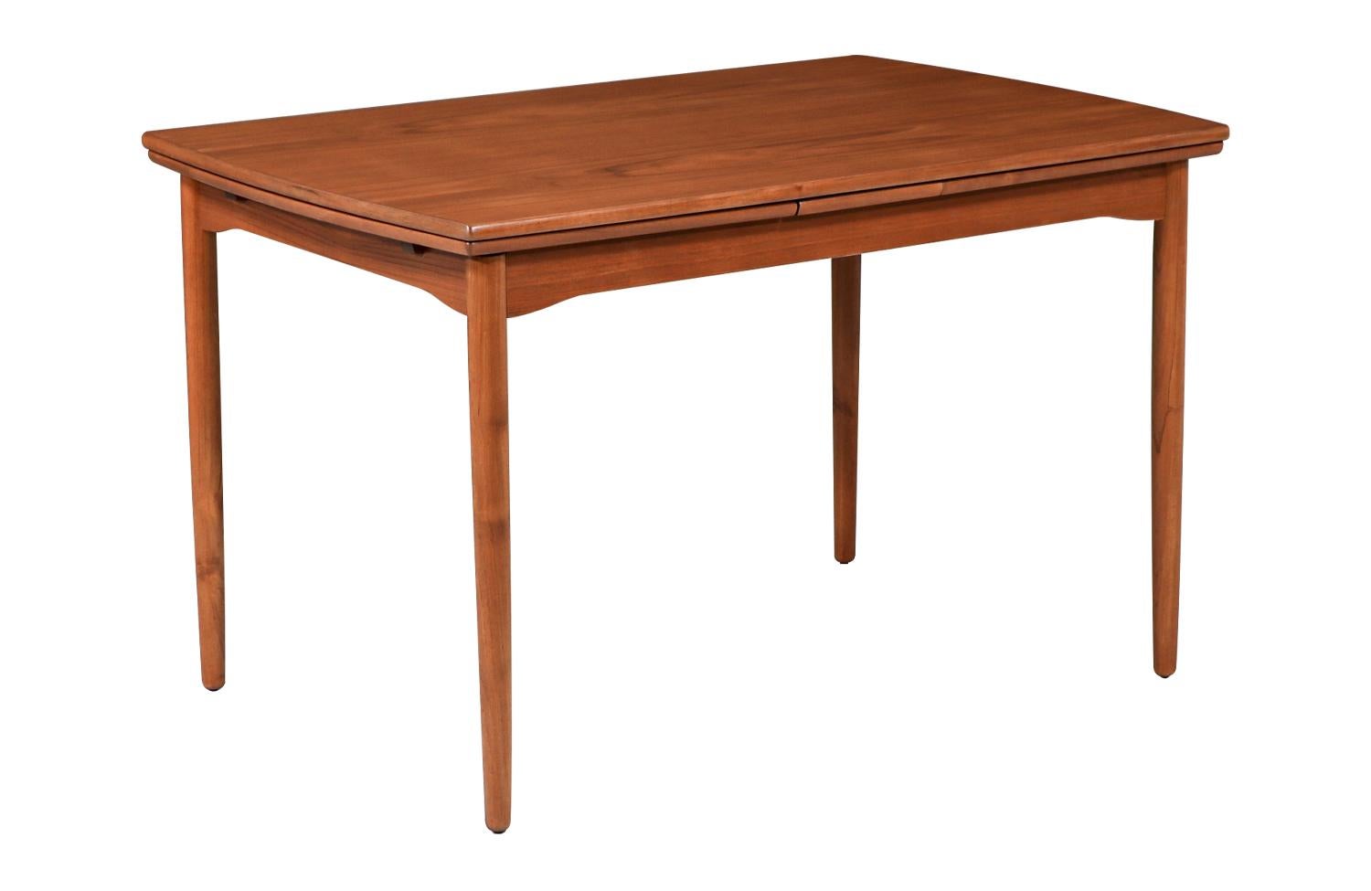 Danish Modern Teak Dining Table with Expanding Draw-Leaves For Sale