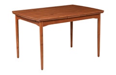 Danish Modern Teak Dining Table with Expanding Draw-Leaves