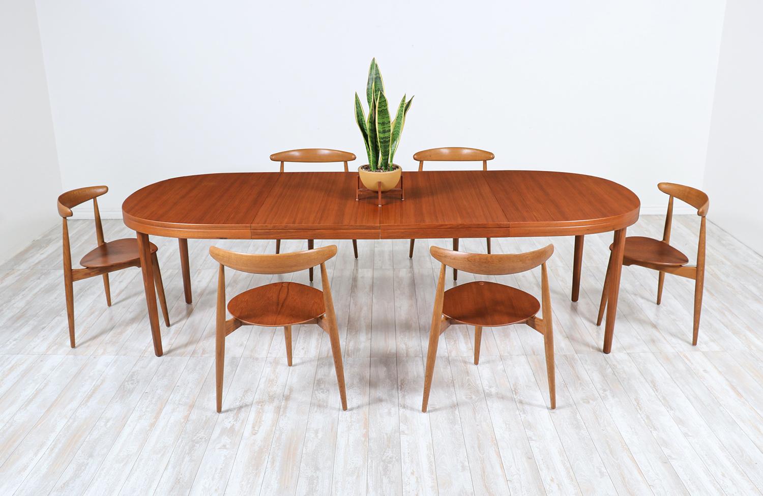 Mid-Century Modern Danish Modern Expanding Oval Teak Dining Table