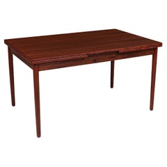 Danish Modern Expanding Rosewood Dining Table with Draw-Leaves