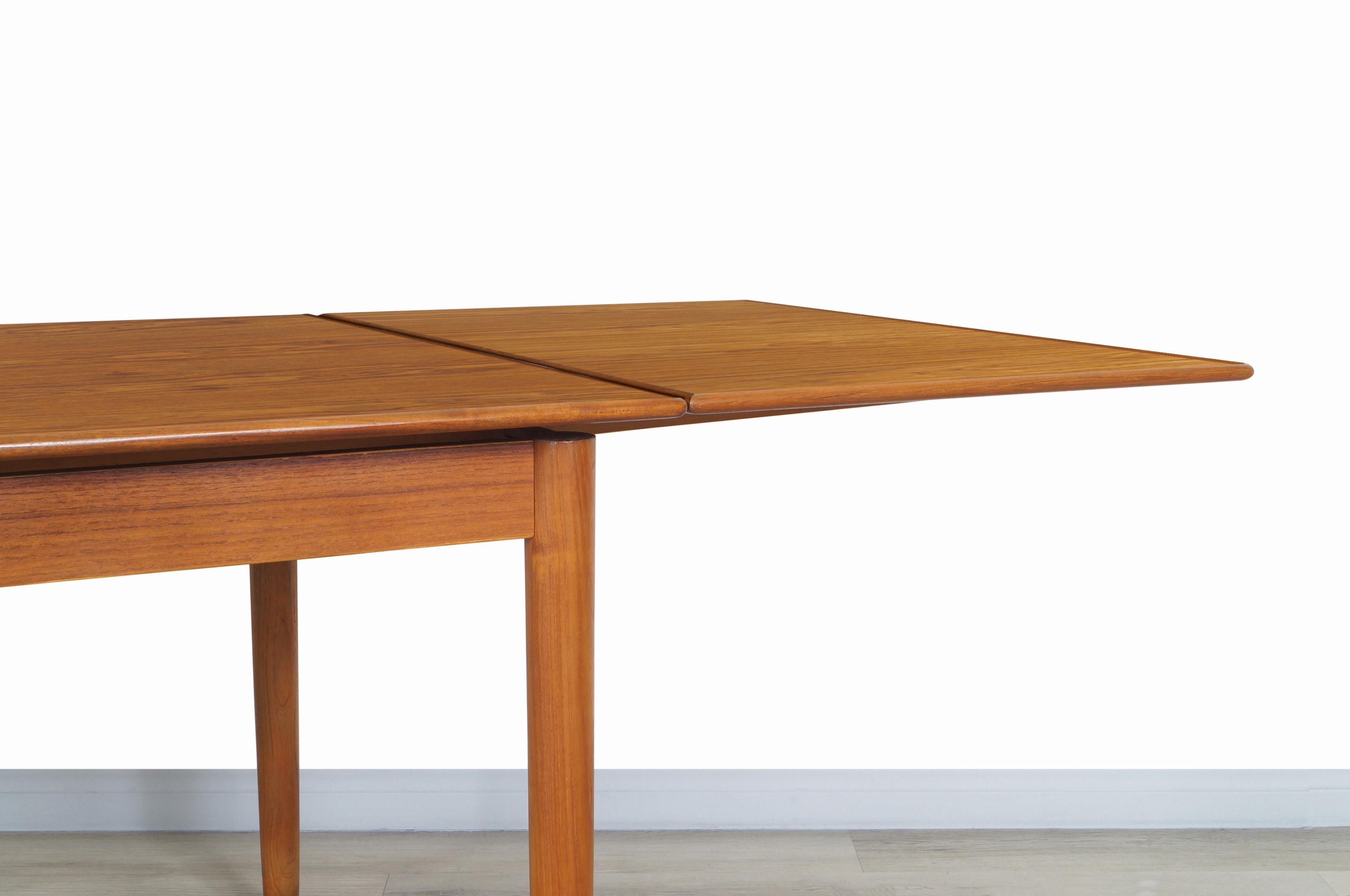 Danish Modern Expanding Teak Dining Table by AM Møbler 3