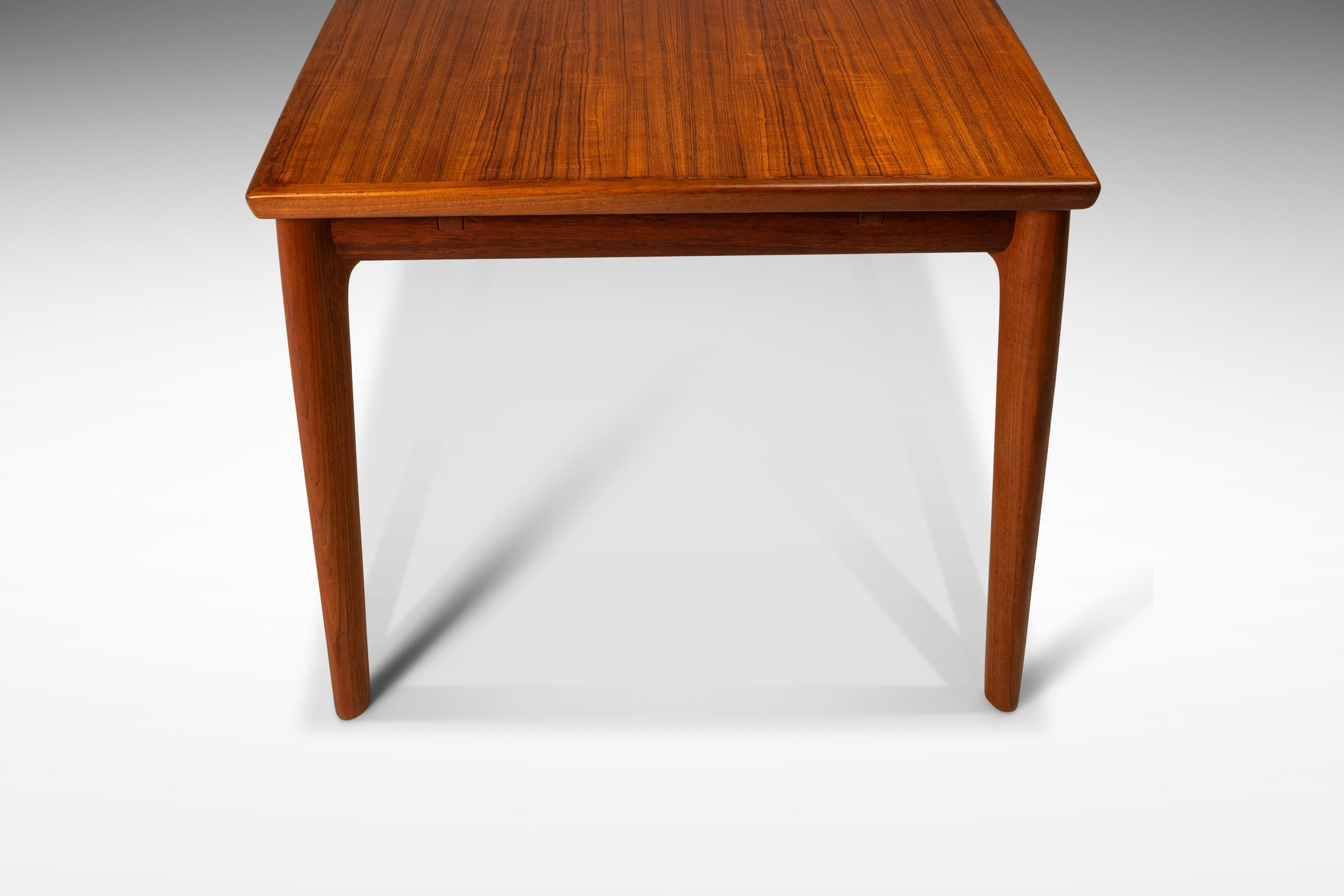 Danish Modern Expansion Dining Table in Teak w/ Stow-in-Table Leaves, c. 1960s For Sale 7
