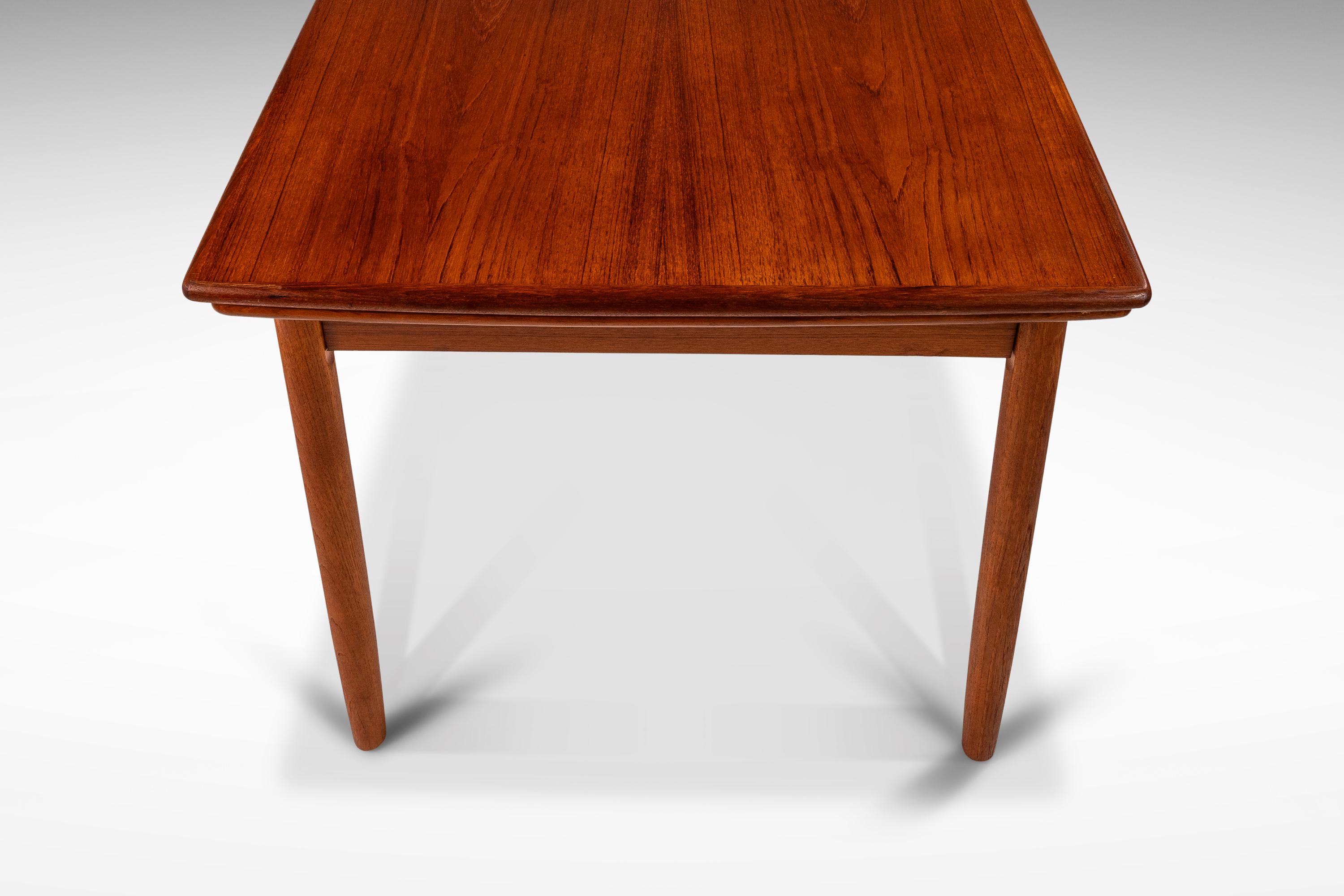 Danish Modern Expansion Dining Table in Teak w/ Stow-In-Table Leaves, c. 1960s For Sale 2