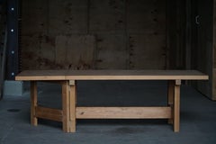 Danish Modern, Extendable Brutalist Dining Table in Pine, Tage Poulsen, 1970s