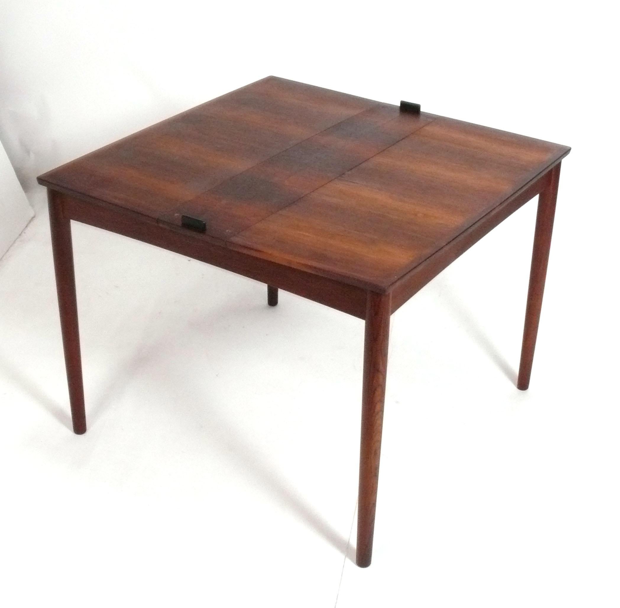Mid-Century Modern Danish Modern Extendable Dining or Game Table by Carlo Jensen for Hundevad For Sale