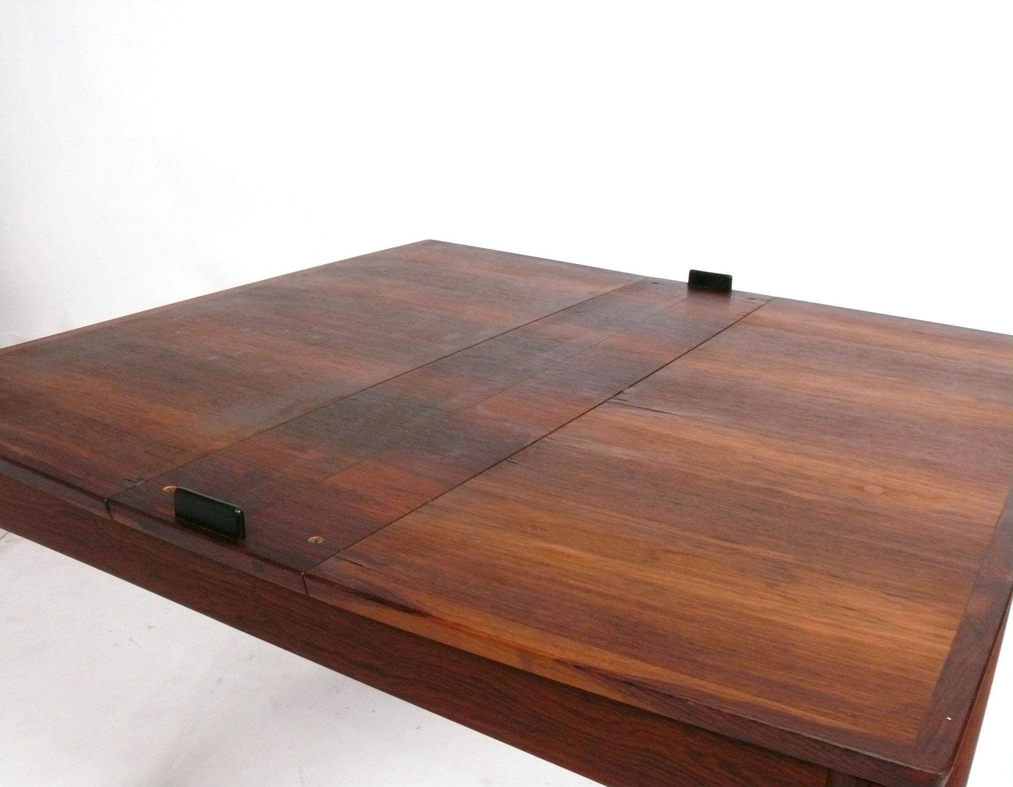 Mid-20th Century Danish Modern Extendable Dining or Game Table by Carlo Jensen for Hundevad For Sale