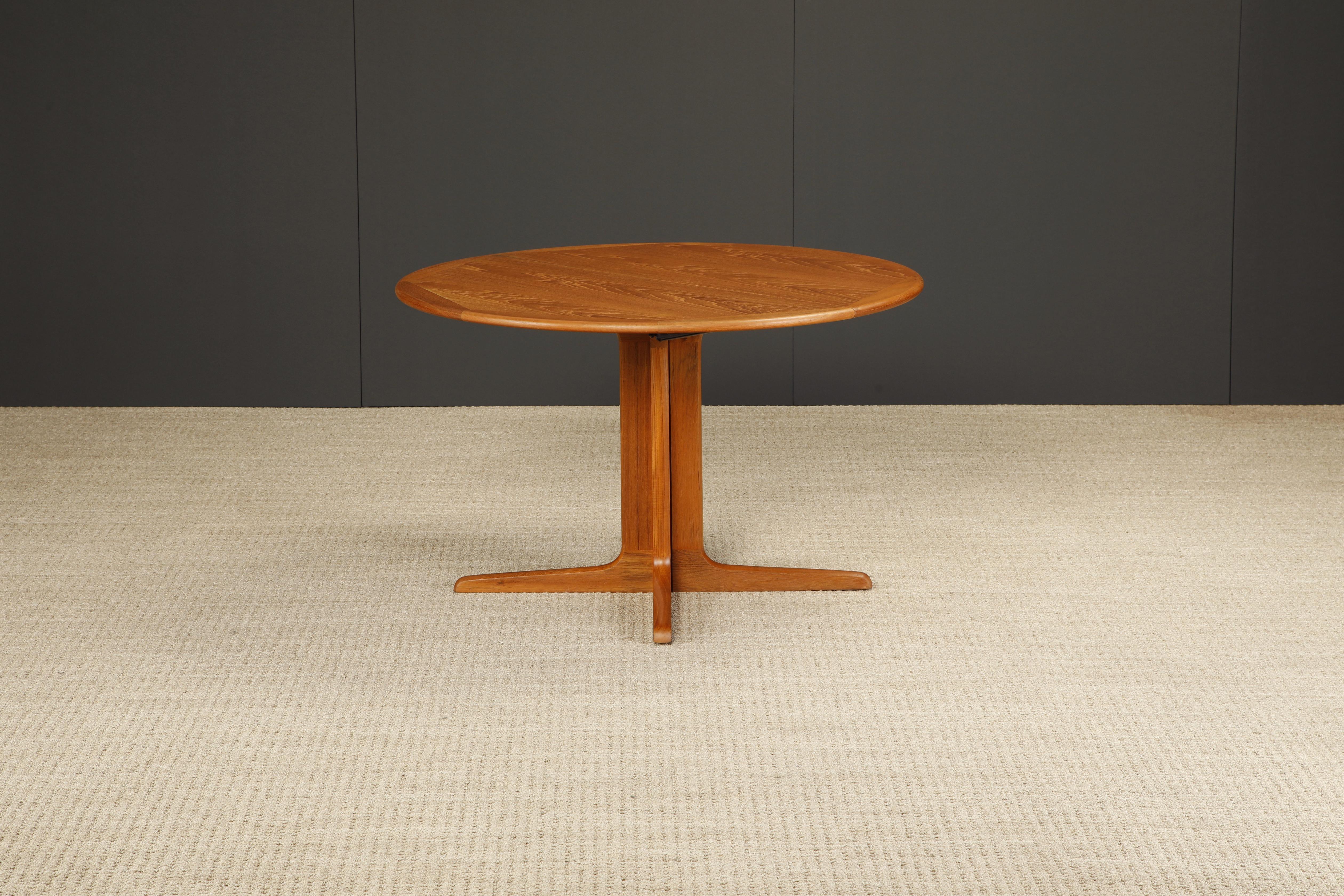 Danish Modern Extendable Dining Table w Two Leaves, c 1970s, Refinished, Signed For Sale 13