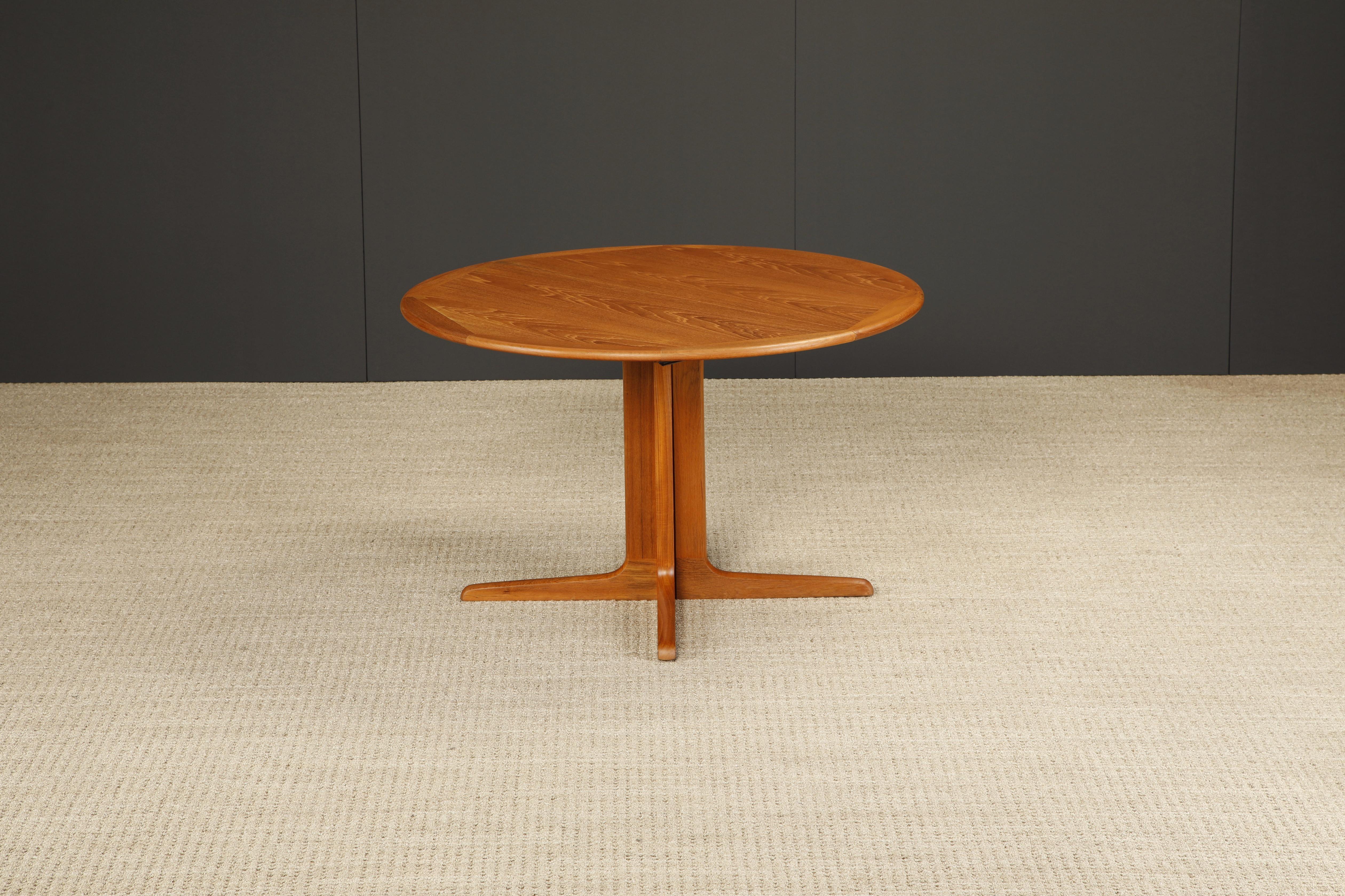 Danish Modern Extendable Dining Table w Two Leaves, c 1970s, Refinished, Signed For Sale 14