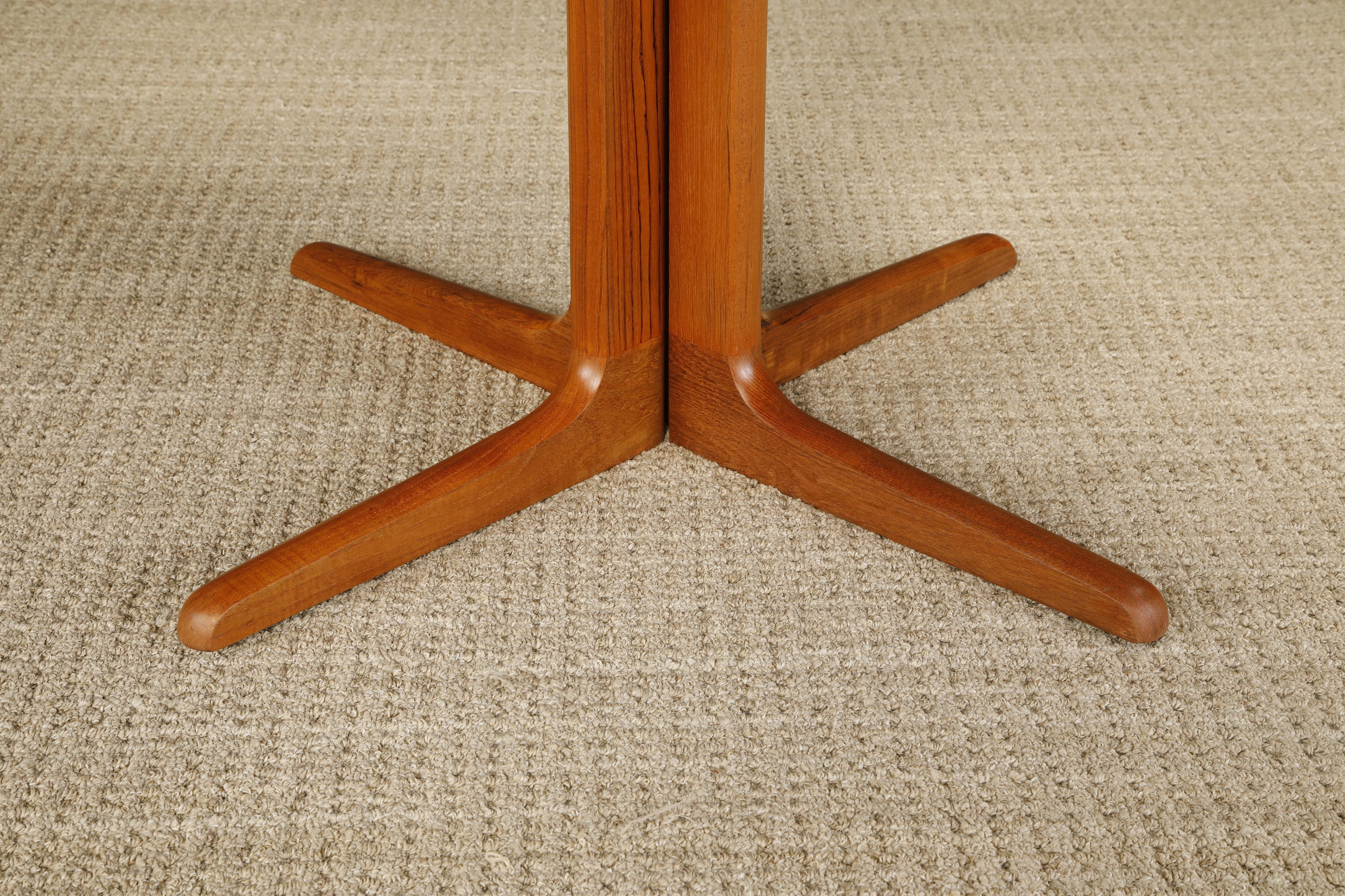 Danish Modern Extendable Dining Table w Two Leaves, c 1970s, Refinished, Signed For Sale 3