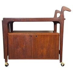 Danish Modern Extendable Teak Bar Cart by Falster Møbelfabrik