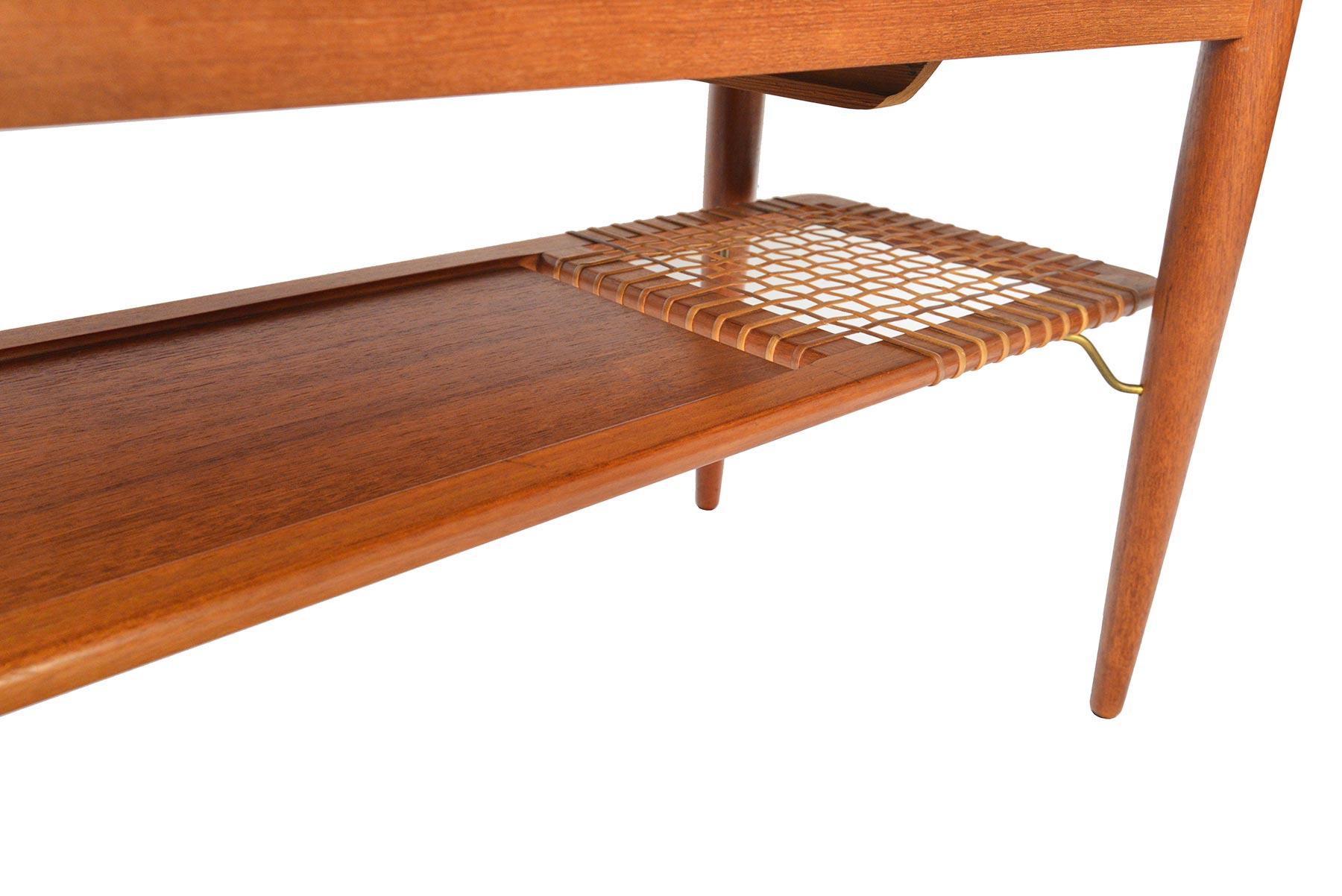 20th Century Danish Modern Extendable Teak Coffee Table with Storage