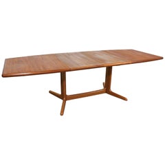 Danish Modern Extendable Teak Surfboard Dining Table
