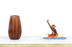 Expertly Restored - Danish Modern Faceted Rosewood Vase
