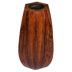 Vintage Expertly Restored - Danish Modern Faceted Rosewood Vase