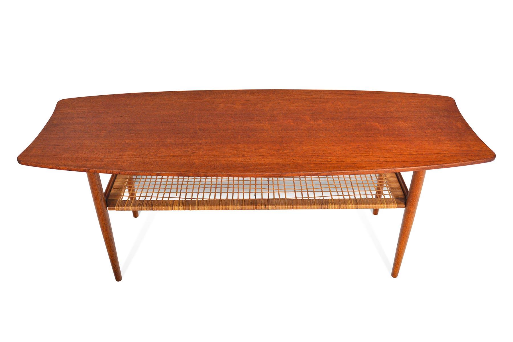 Danish Modern Fish Tail Teak Surfboard Coffee Table In Good Condition In Berkeley, CA