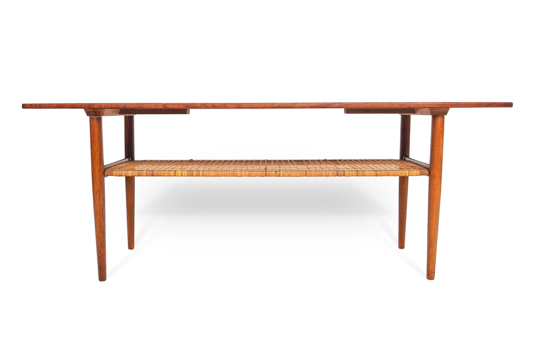 20th Century Danish Modern Fish Tail Teak Surfboard Coffee Table