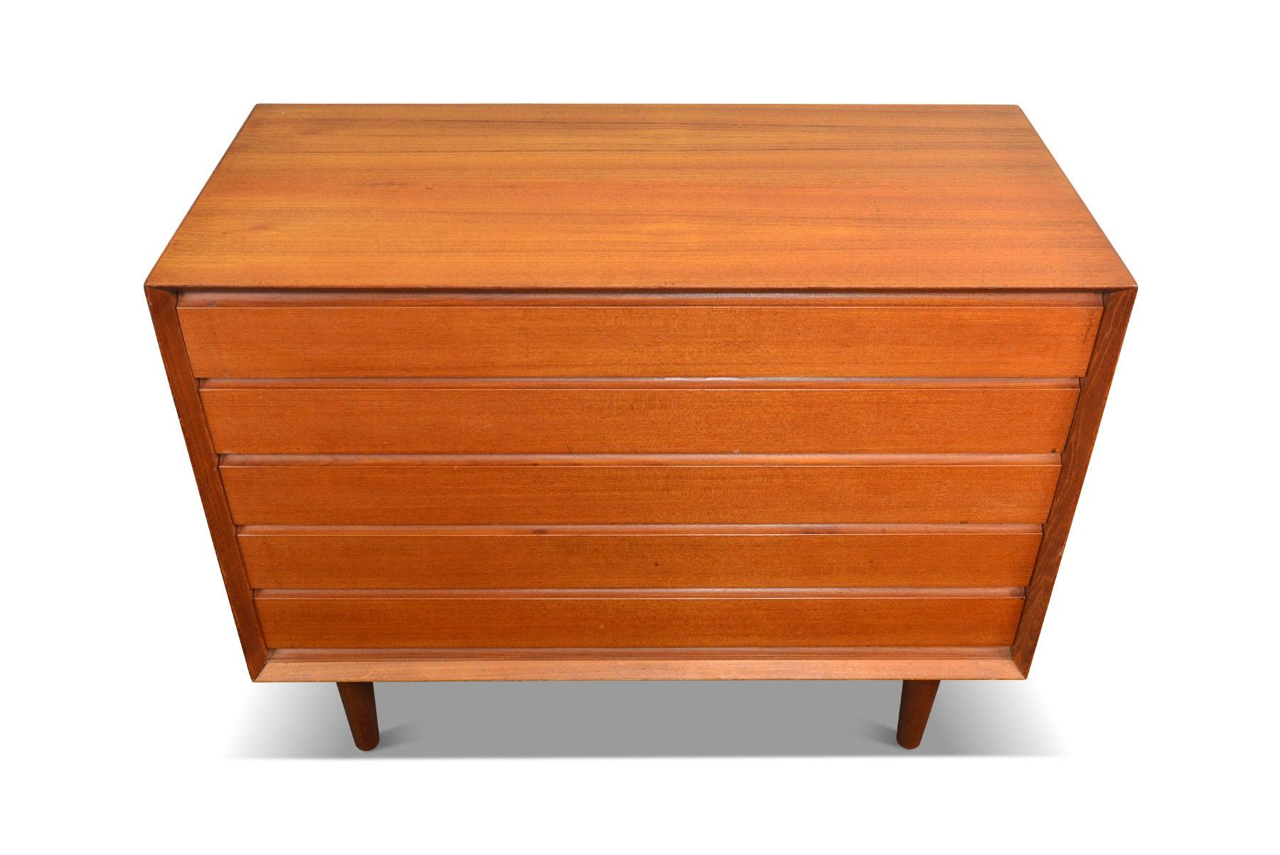 Danish Modern Five Drawer Teak Gentlemans Chest For Sale 1