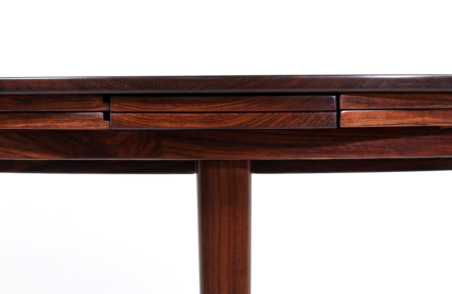 Danish Modern “Flip-Flap” Expanding Rosewood Dining Table by Dyrlund 7