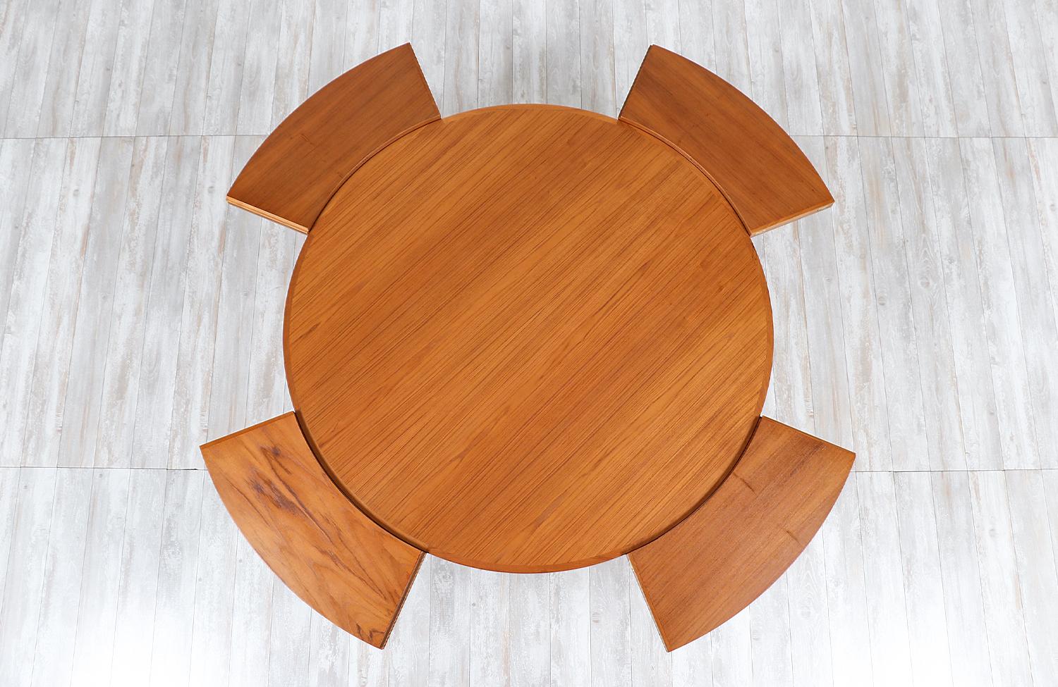 Danish Modern “Flip-Flap” Expanding Teak Dining Table by Dyrlund 2