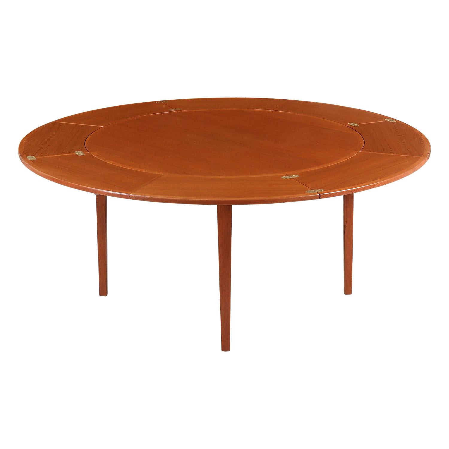 Danish Modern “Flip-Flap” Teak Dining Table by Dyrlund