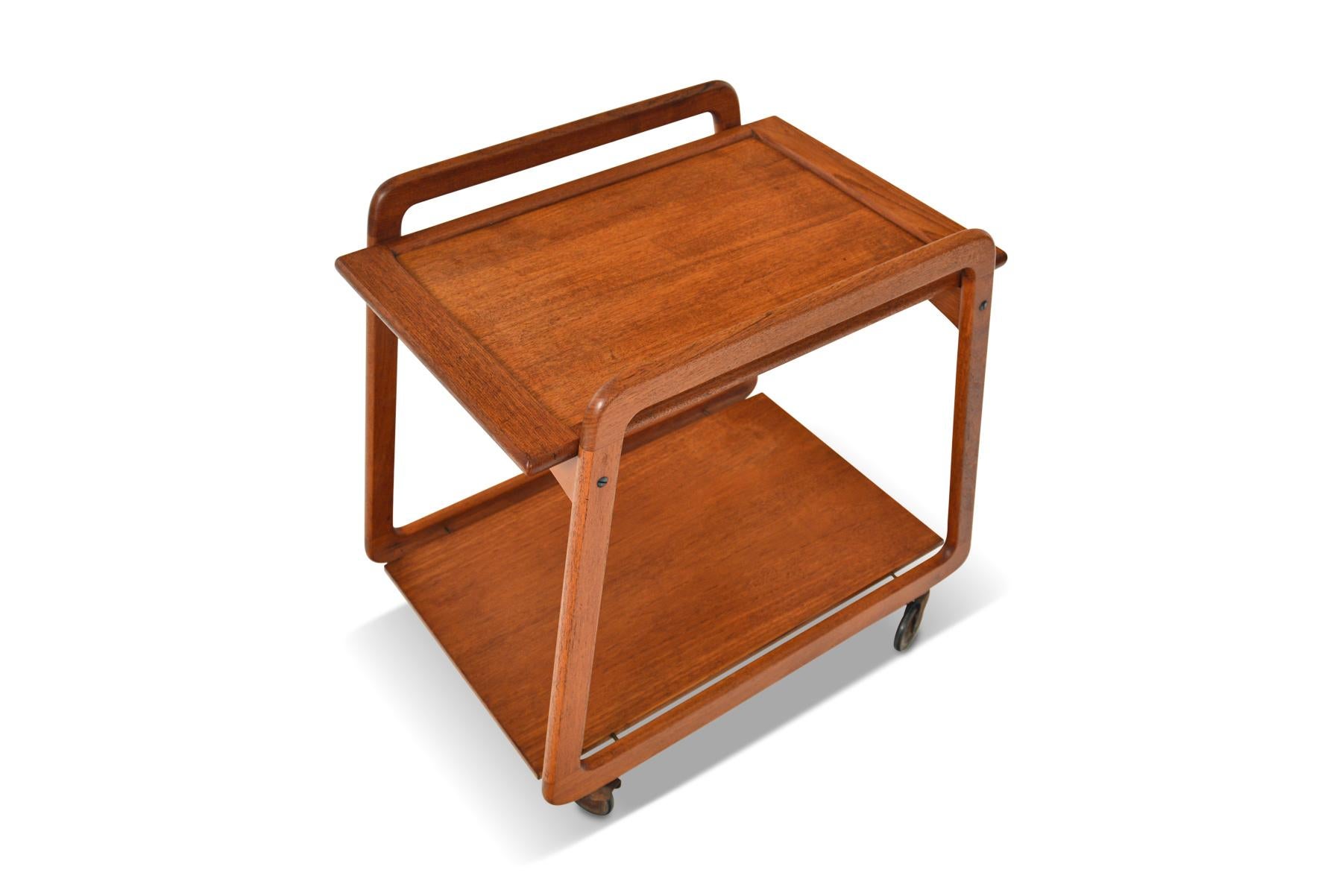 Mid-Century Modern Danish Modern Flip Top Bar Cart in Teak