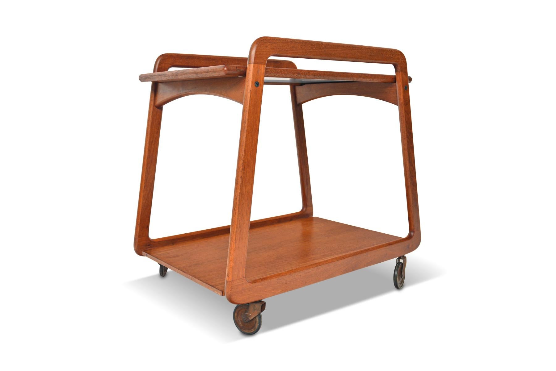 20th Century Danish Modern Flip Top Bar Cart in Teak