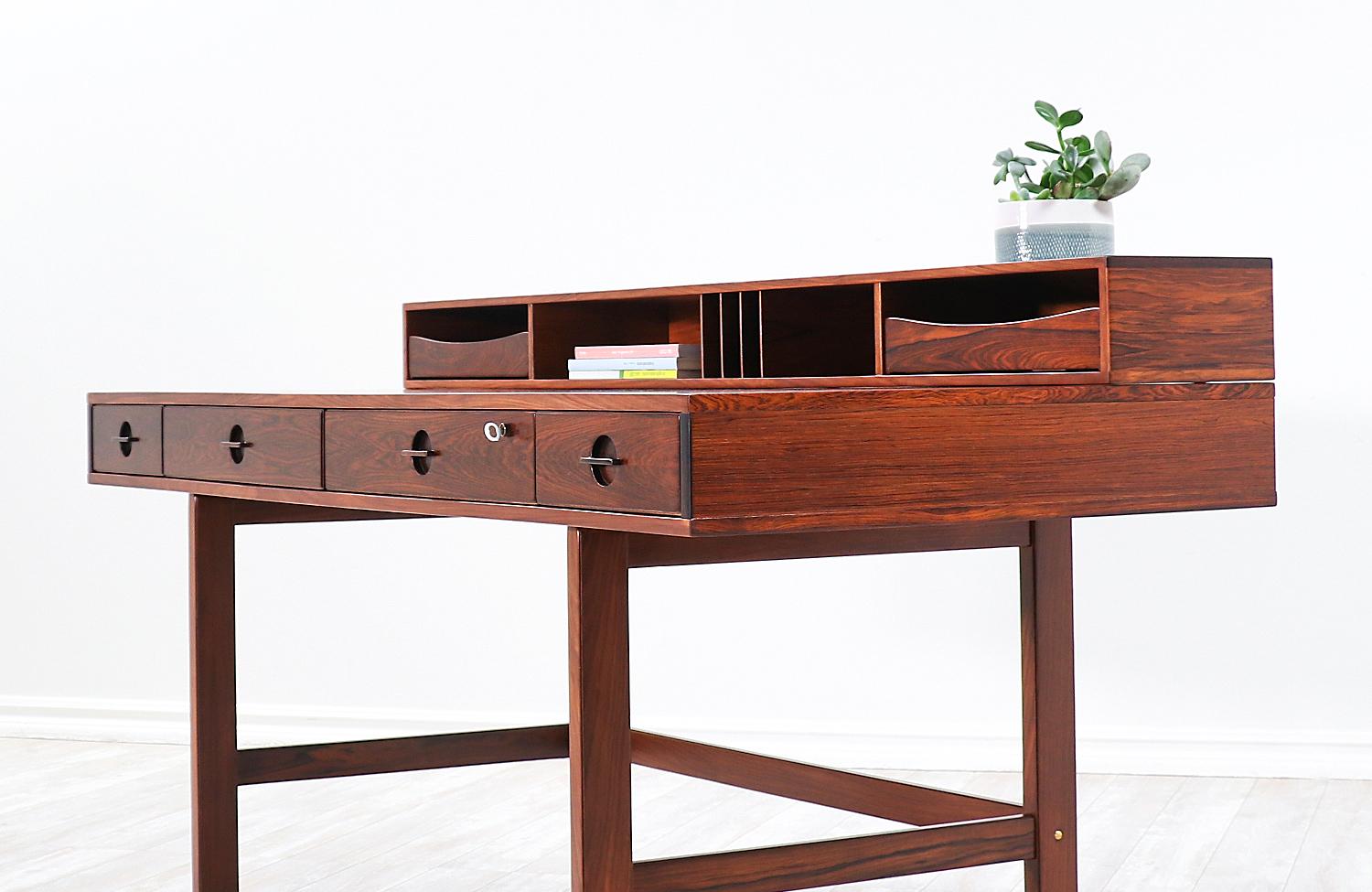 Danish Modern Flip-Top Executive Rosewood Desk by Peter Løvig Nielsen 2