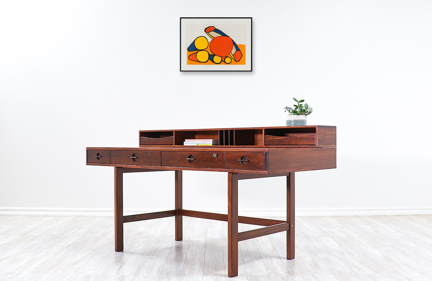 Late 20th Century Danish Modern Flip-Top Executive Rosewood Desk by Peter Løvig Nielsen