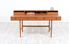 Danish Modern Flip-Top Executive Teak Desk by Peter Løvig Nielsen