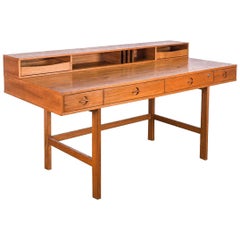 Danish Modern Flip-Top Executive Teak Desk by Peter Løvig Nielsen