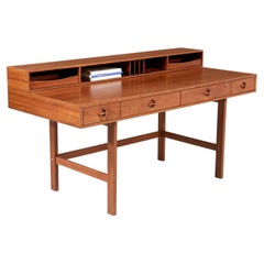 Danish Modern Flip-Top Partners Executive Teak Desk by Peter Løvig Nielsen