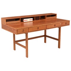 Danish Modern Flip-Top Partners Teak Desk by Peter Løvig Nielsen