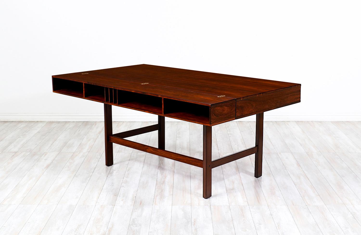 Late 20th Century Danish Modern Flip-Top Rosewood Partners Desk by Peter Løvig Nielsen