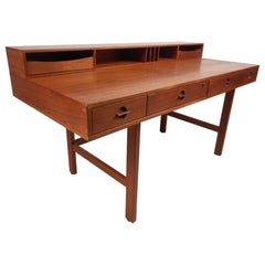 Bureau moderne danois en teck à abattant de Jens Quistgaard