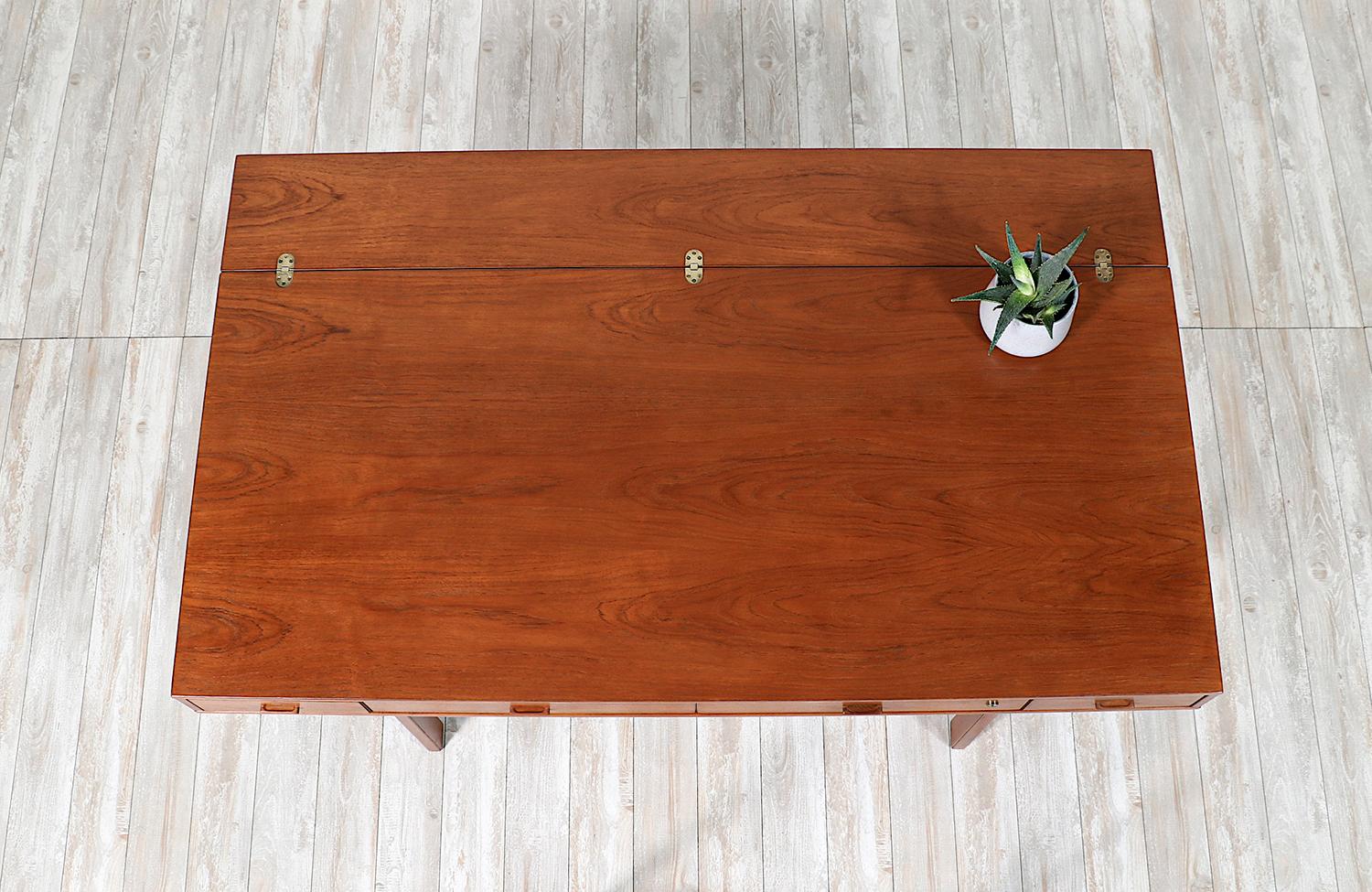 Wood Expertly Restored - Danish Modern Flip-Top Partners Desk by Peter Lovig For Sale
