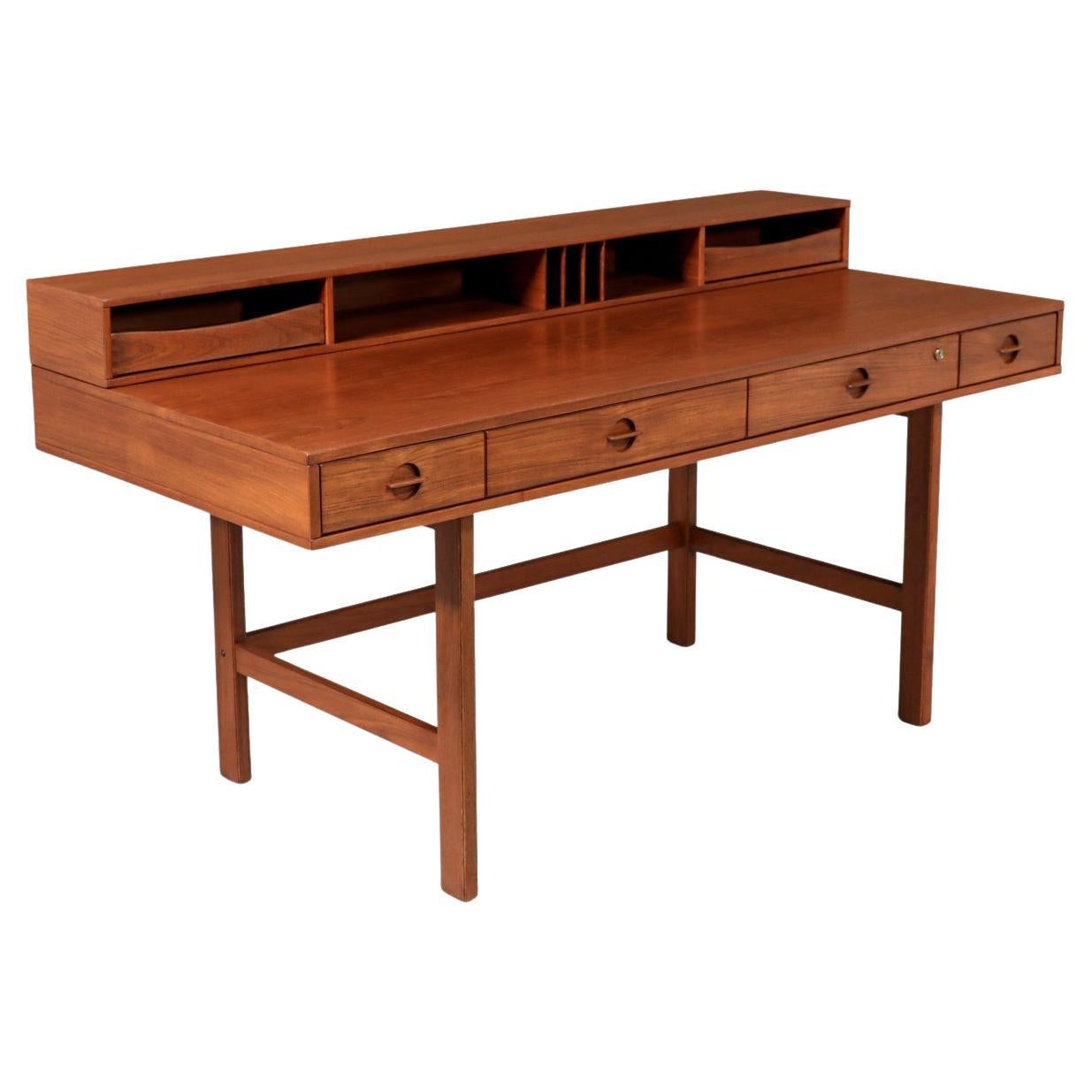 Expertly Restored - Danish Modern Flip-Top Partners Desk by Peter Lovig For Sale