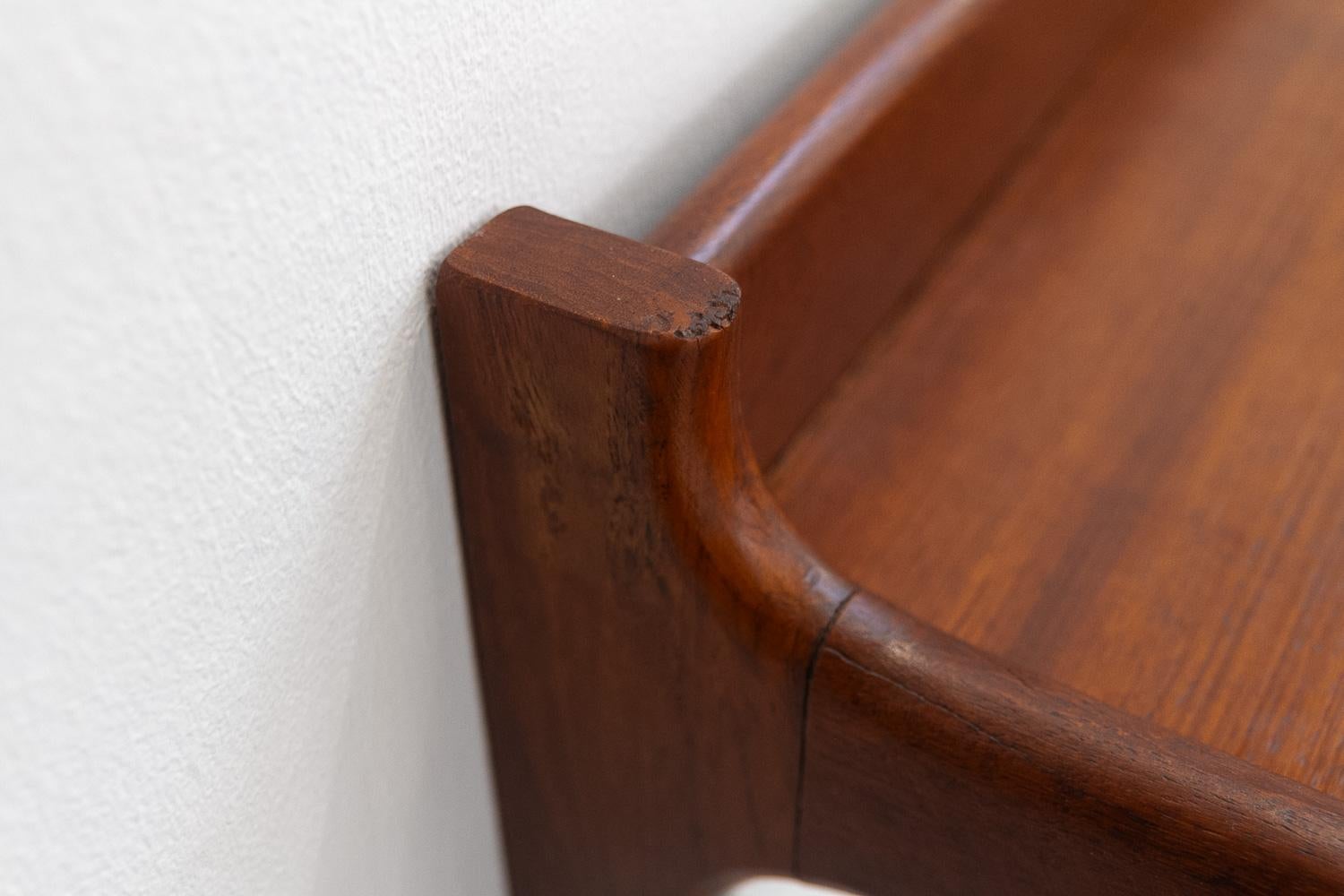 Danish Modern Floating Console in Teak by Kai Kristiansen, 1960s. 3