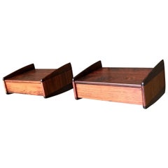 Danish Modern Floating Rosewood Nightstands by Melvin Mikkelsen, 1960s, Set of 2