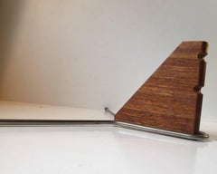 Danish Modern Floating Teak, Brass and Steel Coat Hanger, 1960s