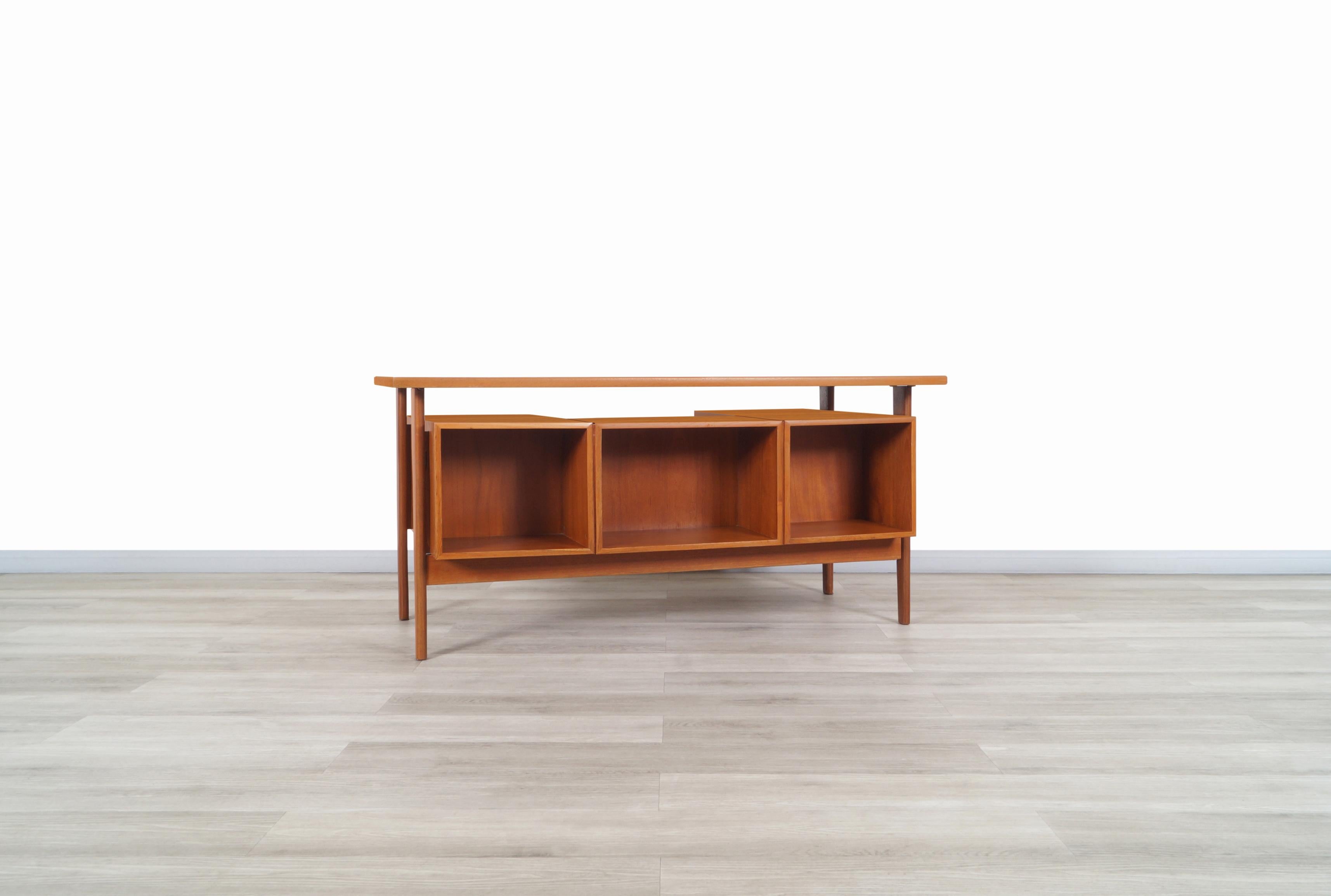 Danish Modern Floating Top Desk by Kai Kristiansen 1